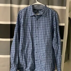 Tommy Hilfiger Light blue checkered dress shirt (Large)